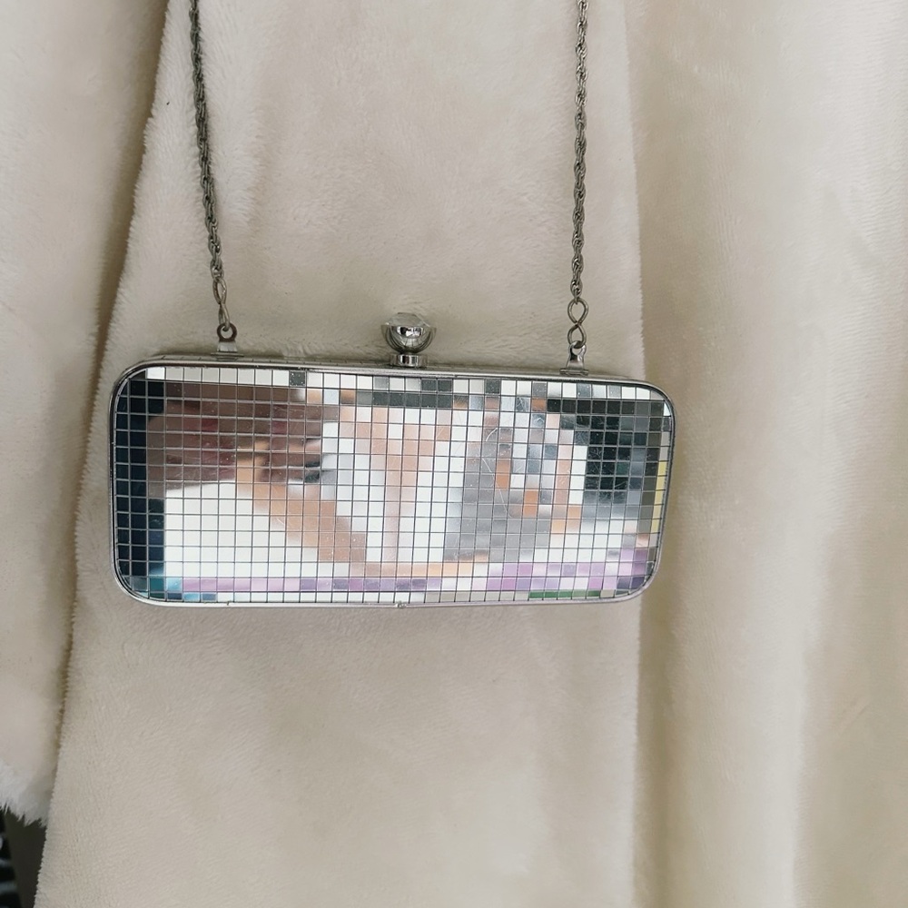 Mirrored Rectangular Evening Bag With Hidden Silv… - image 6